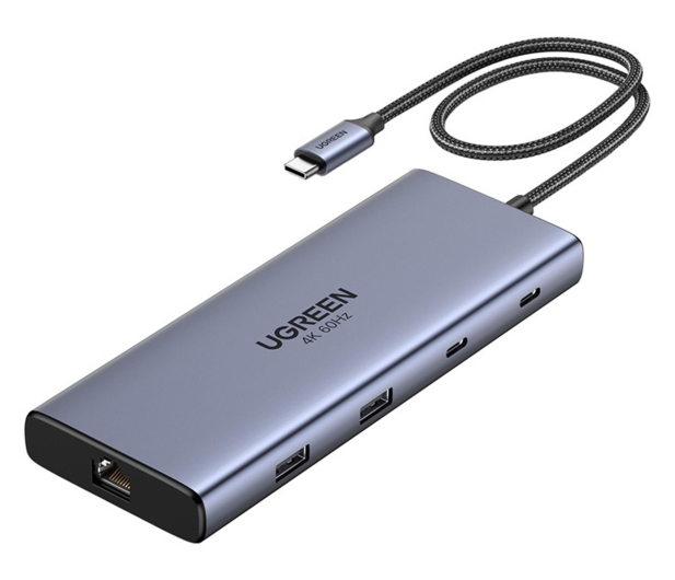 UGREEN Hub USB-C 10w1 CM639 2x HDMI 2x USB RJ45 SD/TF PD 100W - 1488884 - zdjęcie